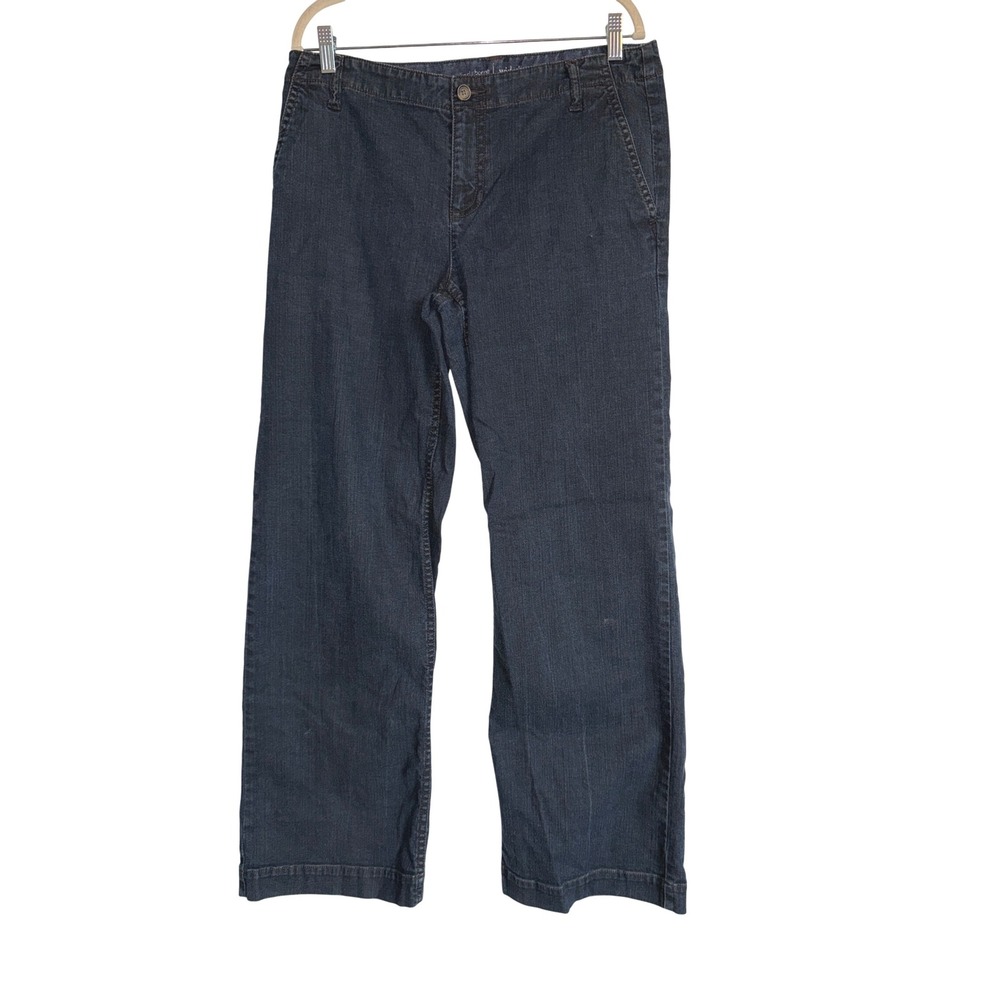 Liz Claiborne Wide Leg Jeans Women's Size 12 Dark‎ Wash Denim Pants